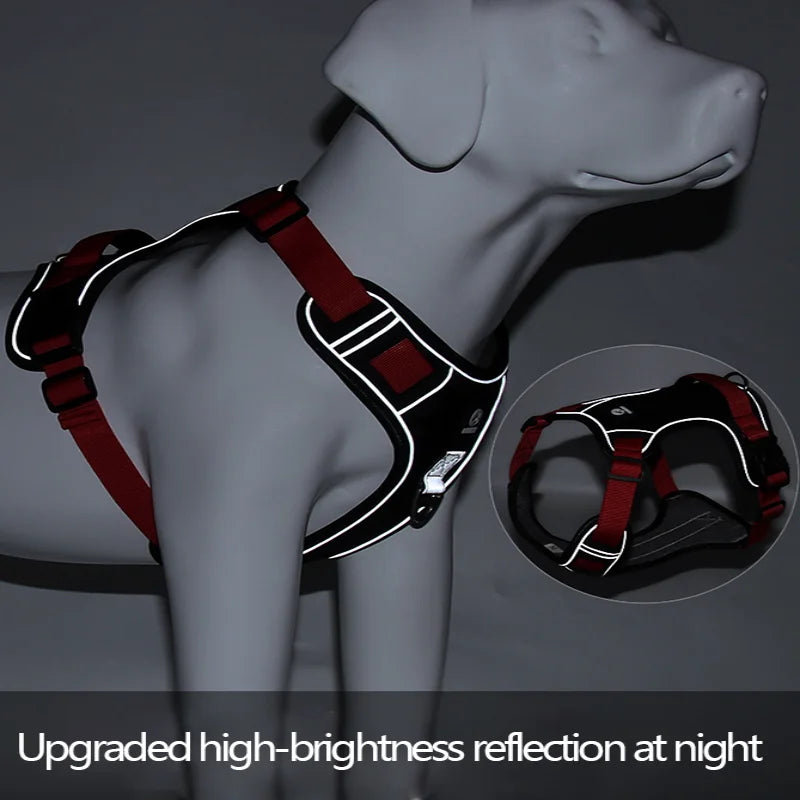 Reflective Tactical Dog Harness for Medium to Large Breeds - 1680D Waterproof Oxford Cloth Pet Accessory