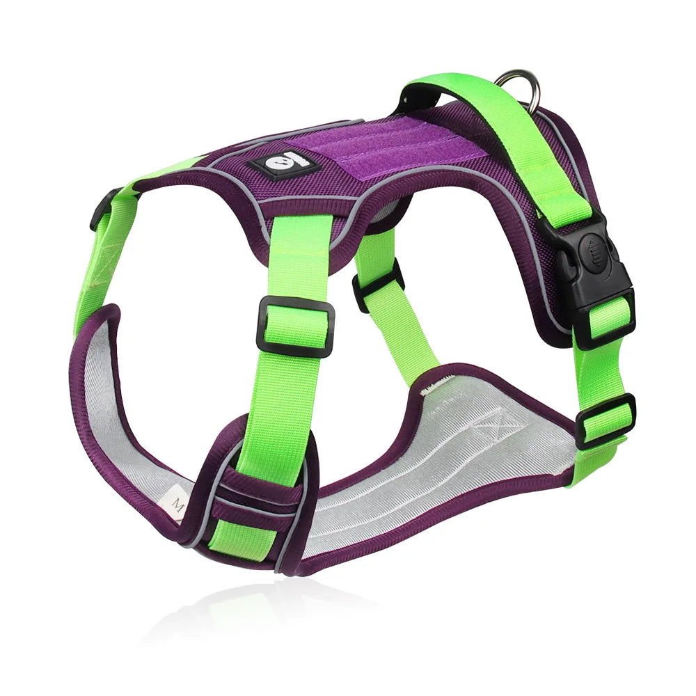 Reflective Tactical Dog Harness for Medium to Large Breeds - 1680D Waterproof Oxford Cloth Pet Accessory