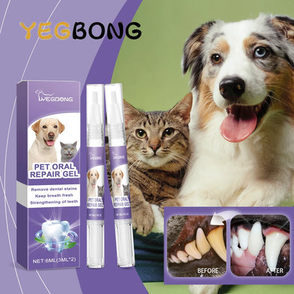 Pet Oral Care Gel Bad Breath Freshening Tartar Control Gentle Cleaning Vet Recommended for Dogs Cats All Breeds