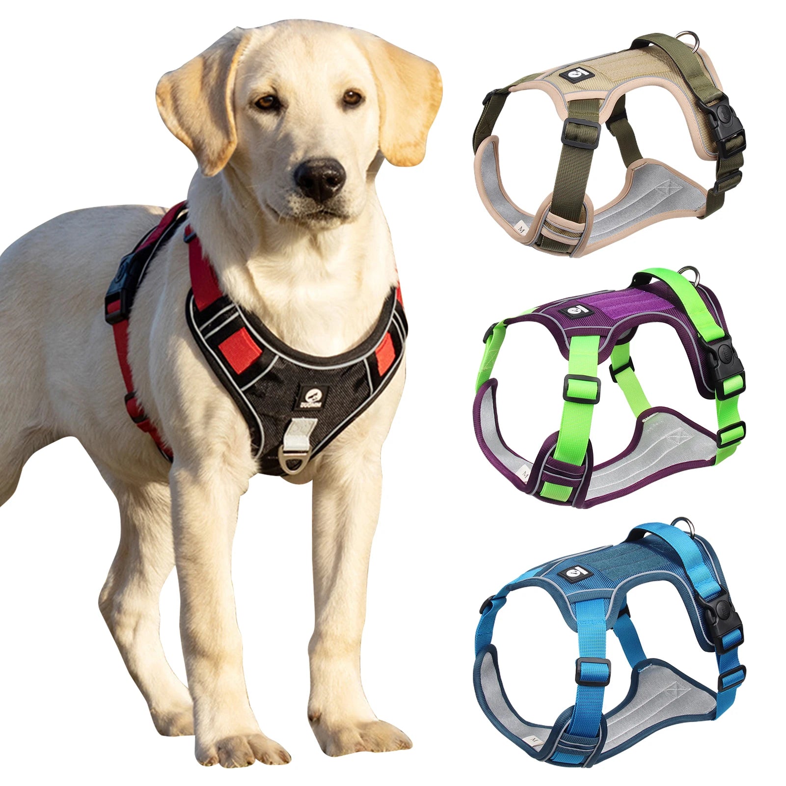 Reflective Tactical Dog Harness for Medium to Large Breeds - 1680D Waterproof Oxford Cloth Pet Accessory