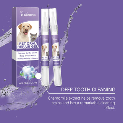 2PCS Pet Oral Care Gel Bad Breath Freshening Tartar Control Gentle Cleaning Vet Recommended for Dogs Cats All Breeds